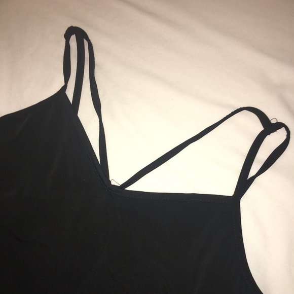*Clearance* NWT Ashley Stewart Black Cami Strap Criss Cross Top Plus Size 1X - Picture 2 of 4